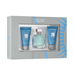 Chrome de Azzaro para hombre, 3.4 oz EDT, set de regalo de 3 piezas