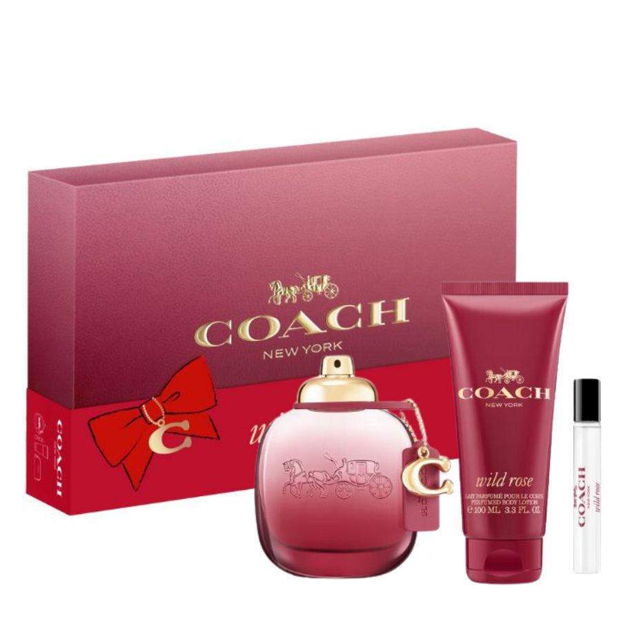 Coach Wild Rose by Coach for Women 3.0 oz EDP 3pc Gift Set - PLA