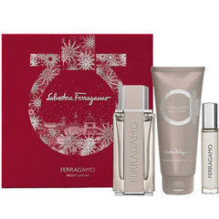 Bright Leather de Salvatore Ferragamo para hombre, 3.4 oz EDT, set de regalo de 3 piezas