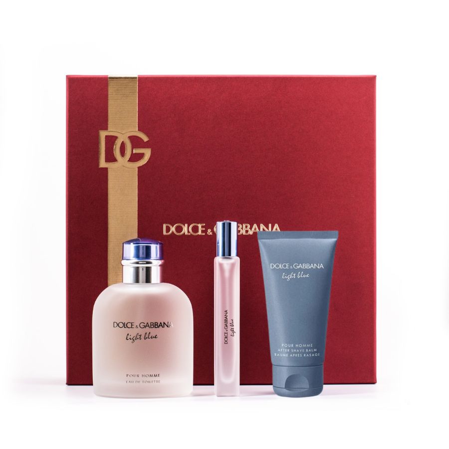 Light Blue by Dolce & Gabbana for Men 4.2 oz EDT 3pc Gift Set - PLA