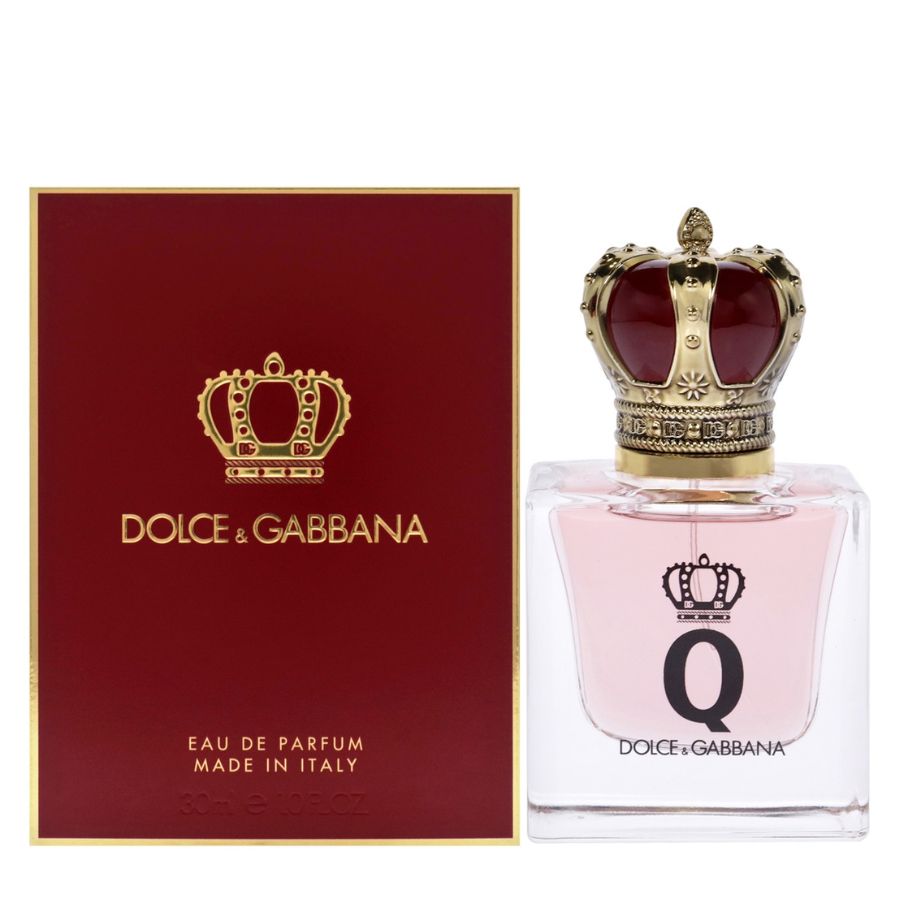 Q by Dolce & Gabbana women’s EDP perfume, 1.0 oz, crowned red-gold cap