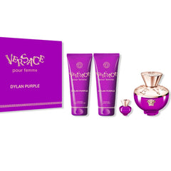 Dylan Purple Femme de Versace para mujer, 3.0 oz EDP, set de regalo de 4 piezas