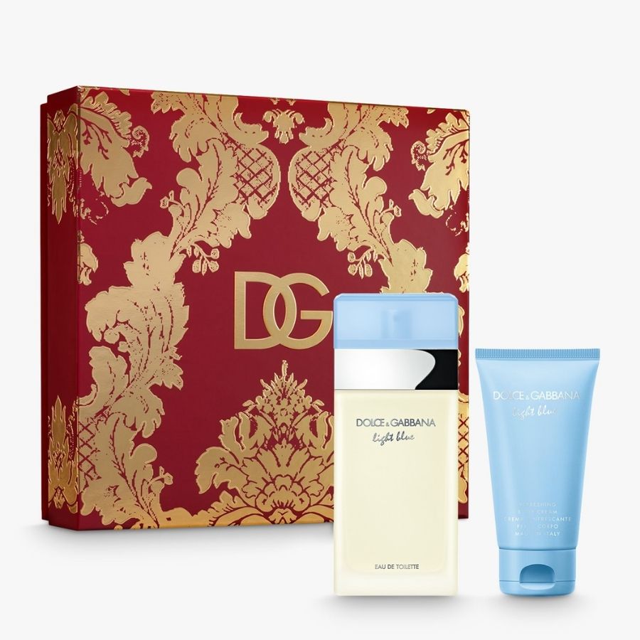 Light Blue by Dolce & Gabbana women’s EDT 3.4 oz 2-piece gift set, frosted bottle