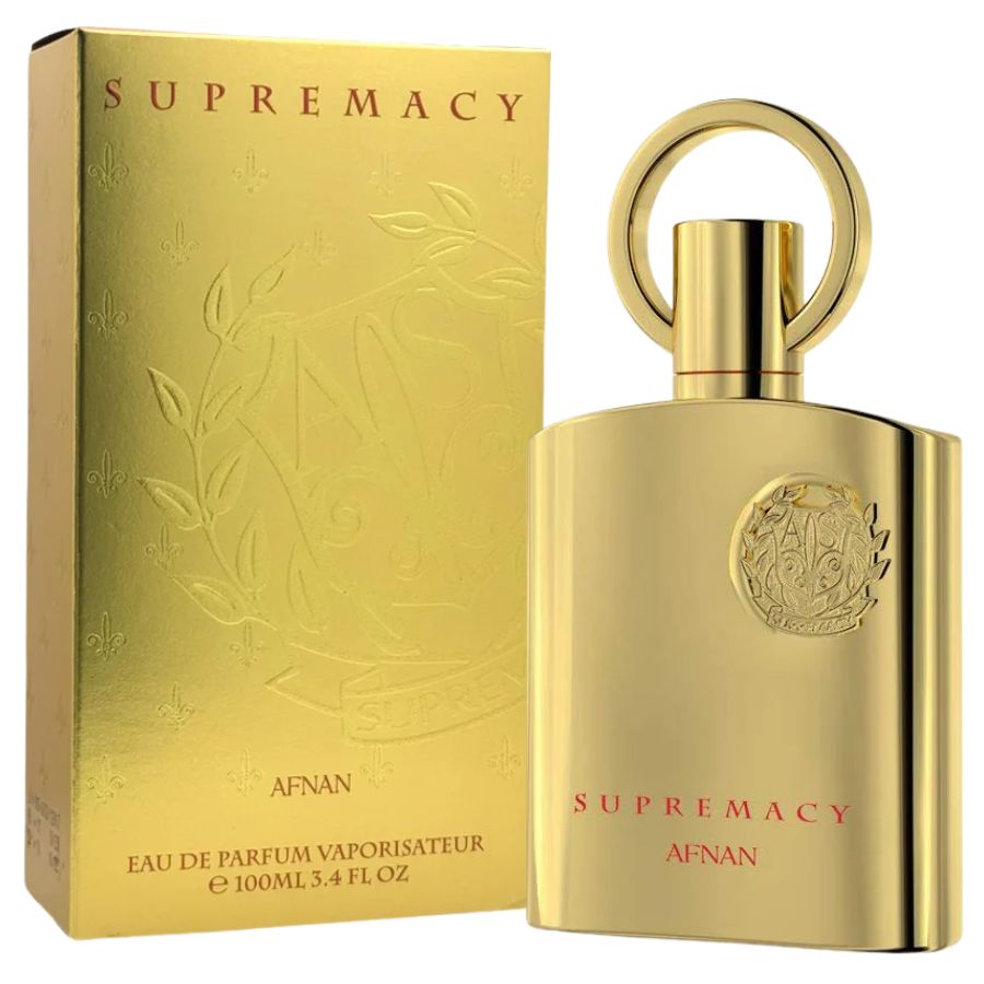 Afnan Supremacy Gold EDP spray 3.4 oz perfume para hombre en botella dorada