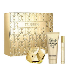 Lady Million de Paco Rabanne para mujer, 2.7 oz EDP, set de regalo de 3 piezas