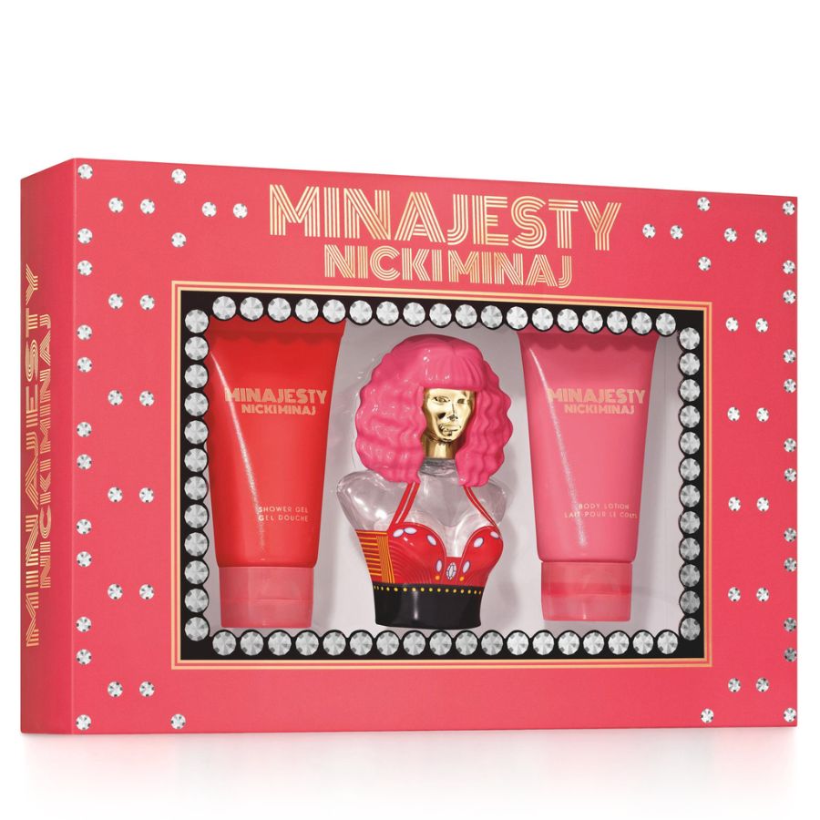 Minajesty de Nicki Minaj para mujer, 3,4 oz EDP, juego de regalo de 3 piezas - PLA