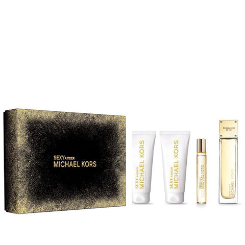 Sexy Amber by Michael Kors for Women 3.4 oz EDP 4pc Gift Set