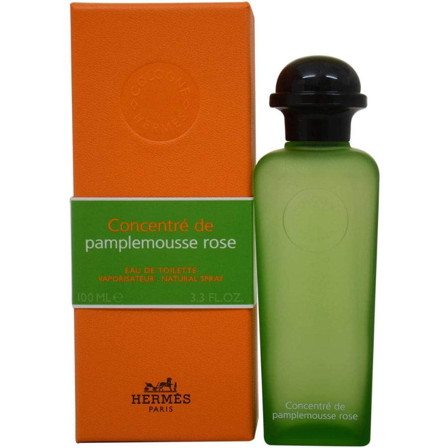 Eau de Pamplemousse Rose by Hermès 3.4 oz green cologne bottle