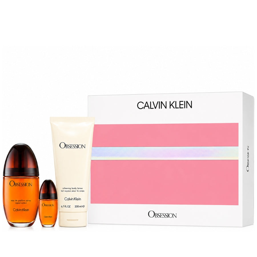 Calvin Klein Obsession perfume 3.4 oz three-piece gift set