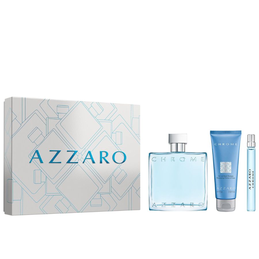 Azzaro Chrome 3-piece men’s gift set with 3.4 oz EDT