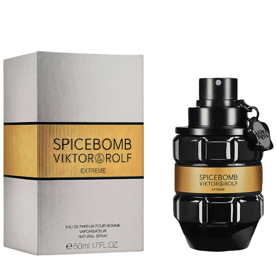 Spicebomb Extreme EDP, colonia para hombre de 1,7 oz, botella de granada negra mate