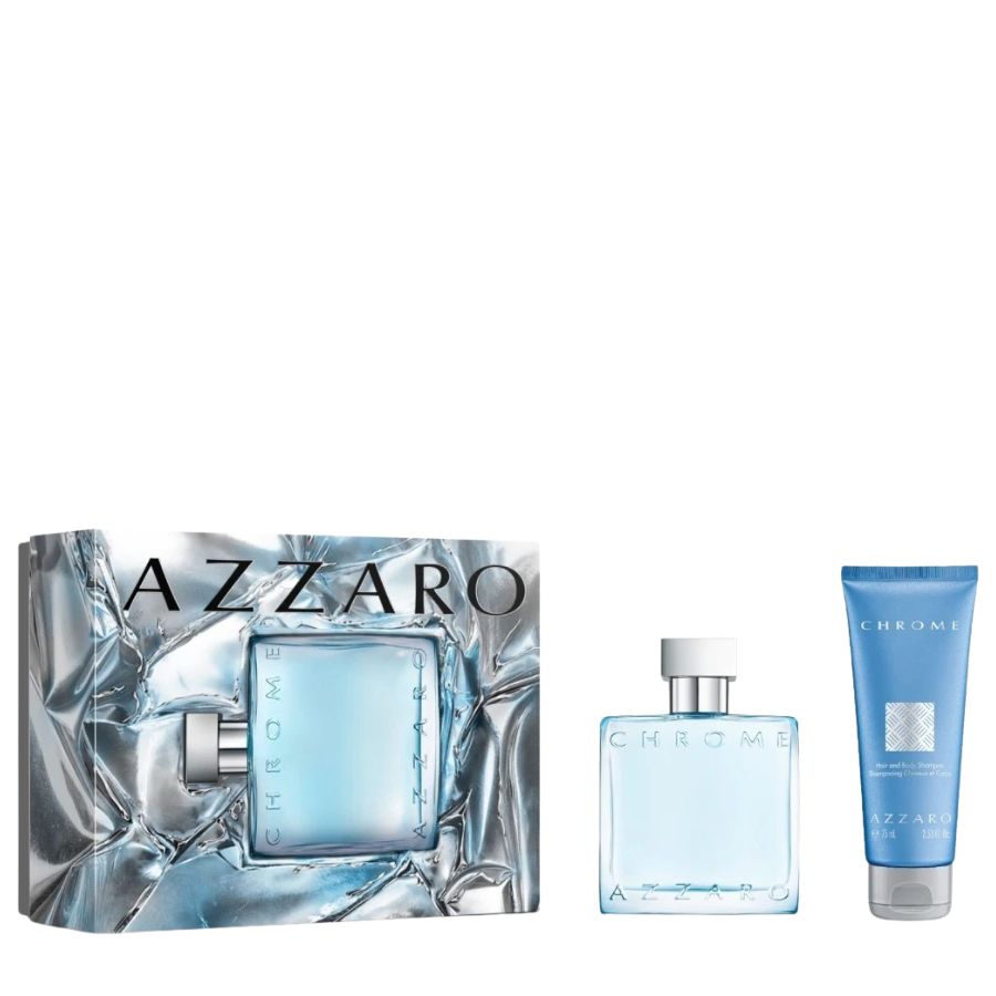 Chrome by Azzaro EDT gift set 1.7 oz with shampoo
