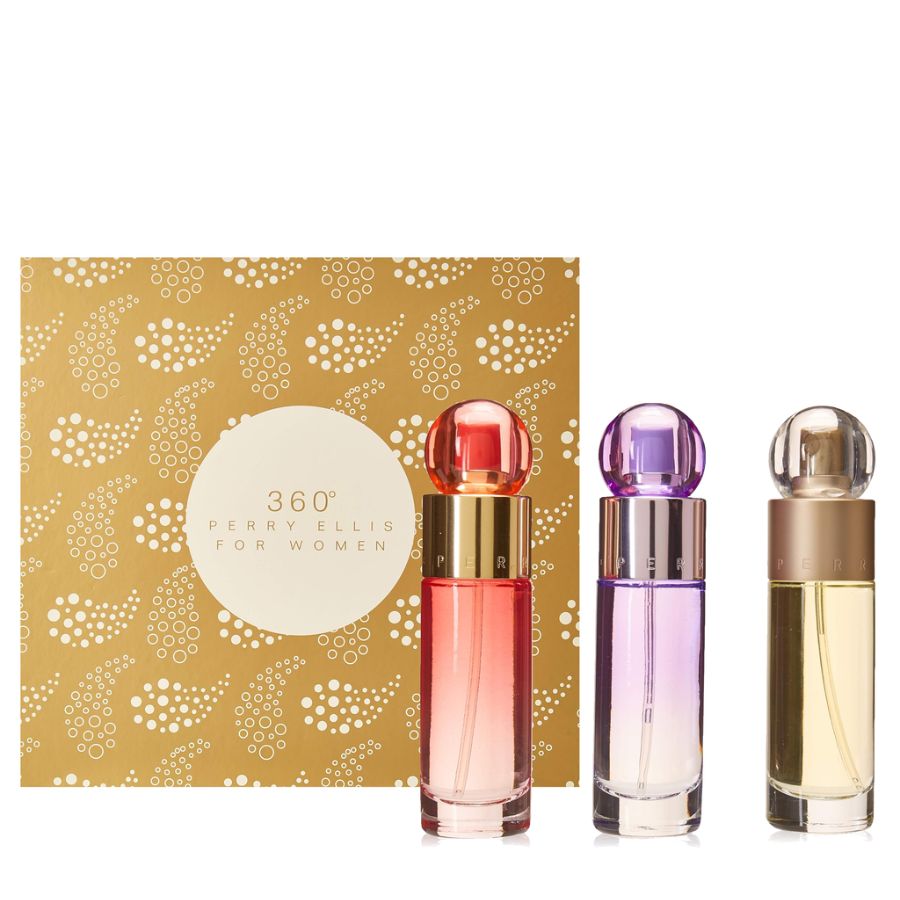 Perry Ellis 360° Collection women’s fragrance gift set with 1 oz bottles
