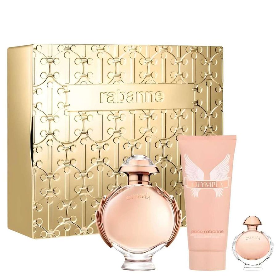 Olympea EDP gift set 2.7 oz with body lotion mini