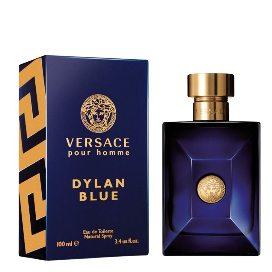 Versace Dylan Blue EDT para hombre, botella Medusa azul intenso de 3,4 oz