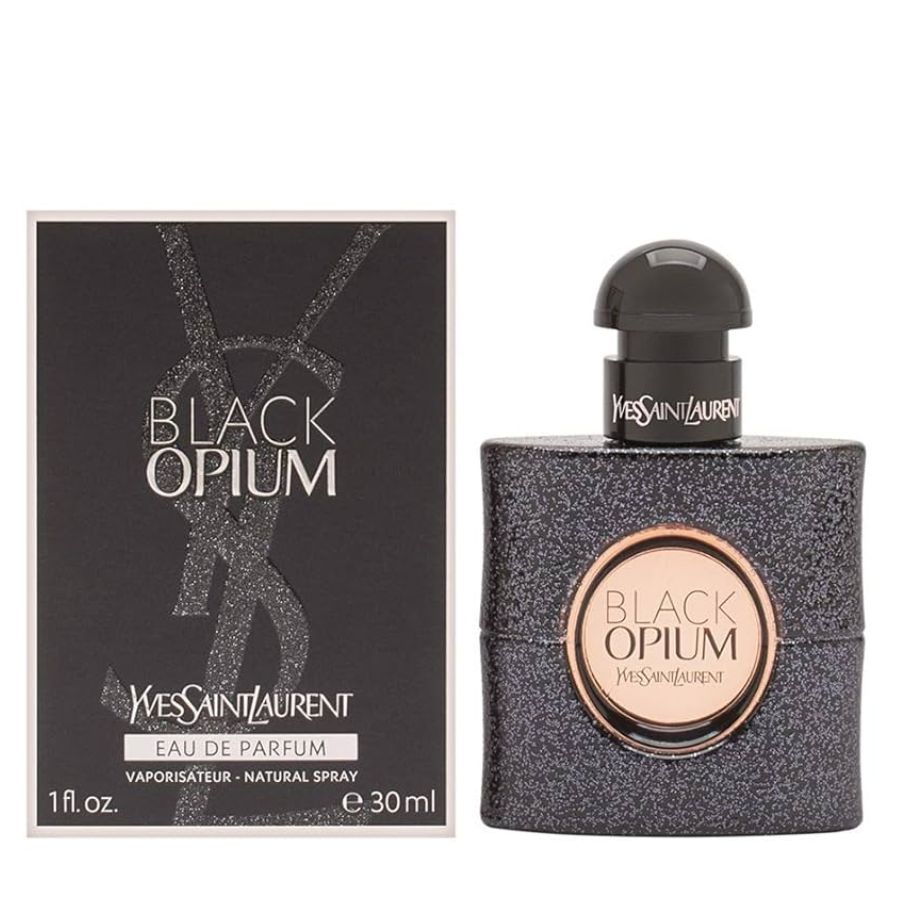 YSL Black Opium women’s EDP 1.0 oz, black glitter bottle