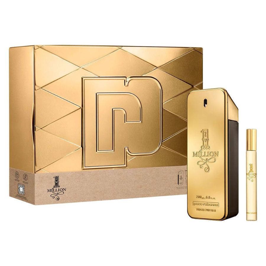1 Million de Paco Rabanne para hombre, 3,4 oz EDT, juego de regalo de 2 piezas - PLA