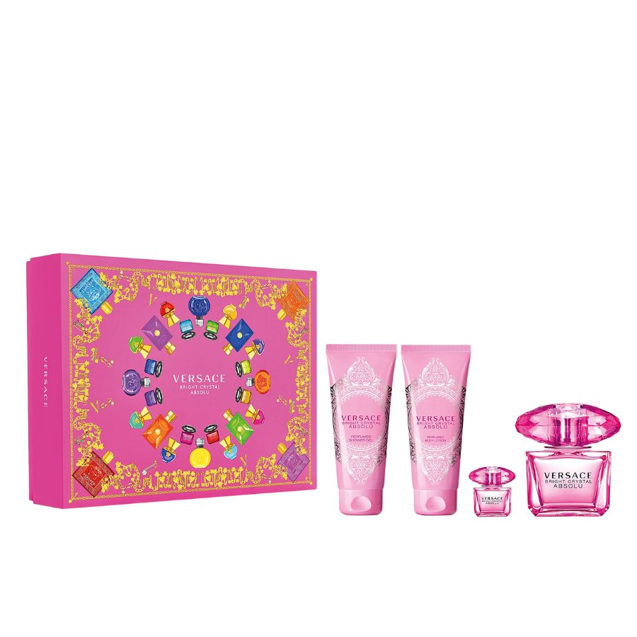 Bright Crystal Absolu by Versace women’s 4pc gift set, 3.0 oz EDP