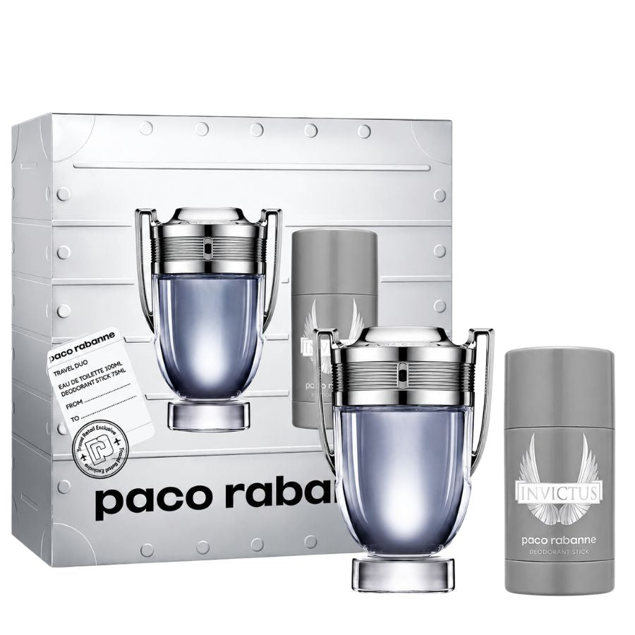 Invictus by Paco Rabanne for Men 3.4 oz EDT 2-piece gift set with deodorant