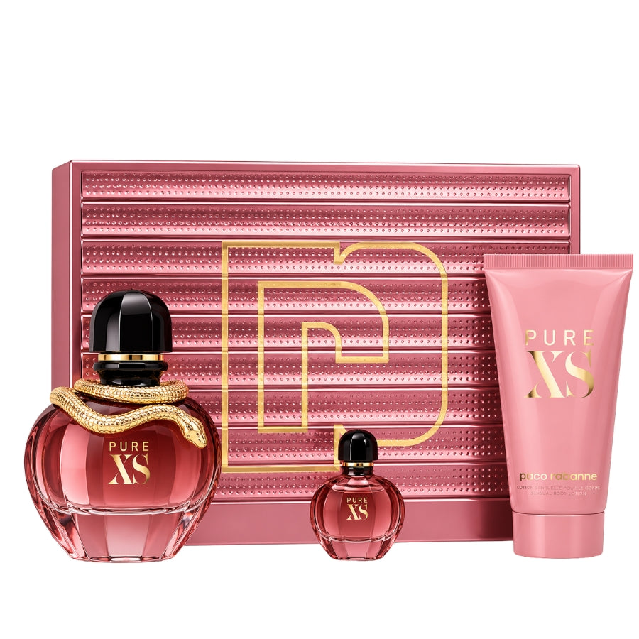 Pure Xs by Paco Rabanne for Women 2.7 oz EDP 3pc Gift Set (Body Lotion + Mini)
