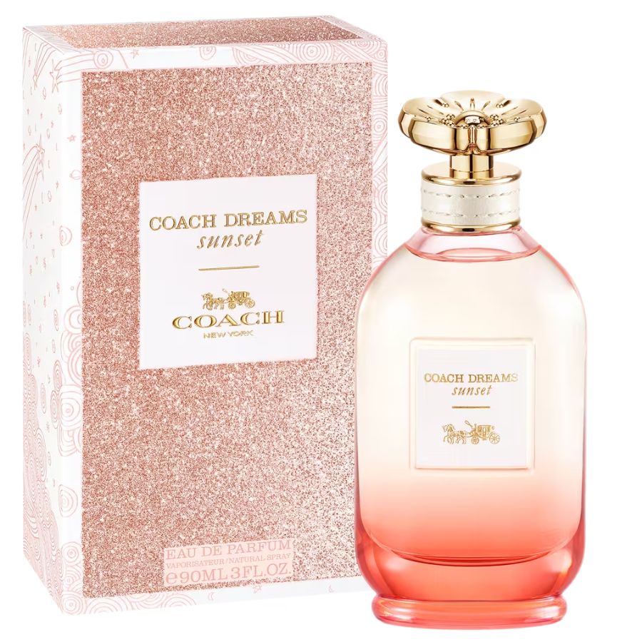EDP ​​para mujer Coach Dreams Sunset, botella rosa ombré de 3,0 oz