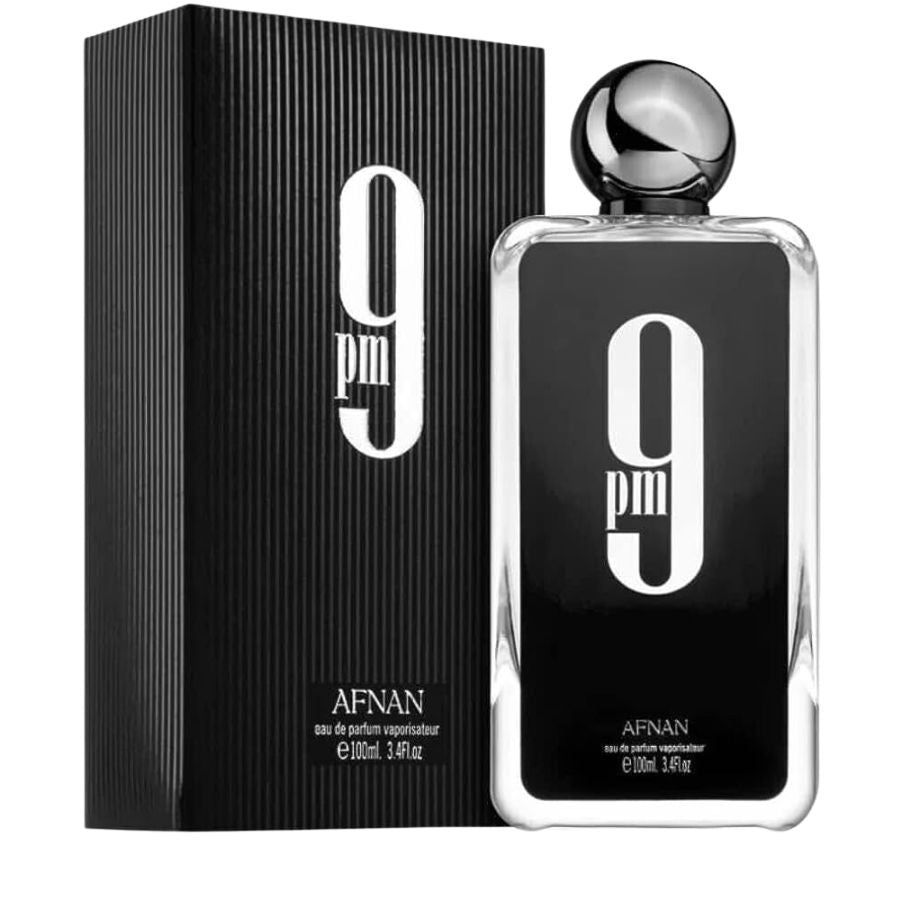 Afnan 9PM EDP cologne, 3.4 oz dark bottle with bold logo