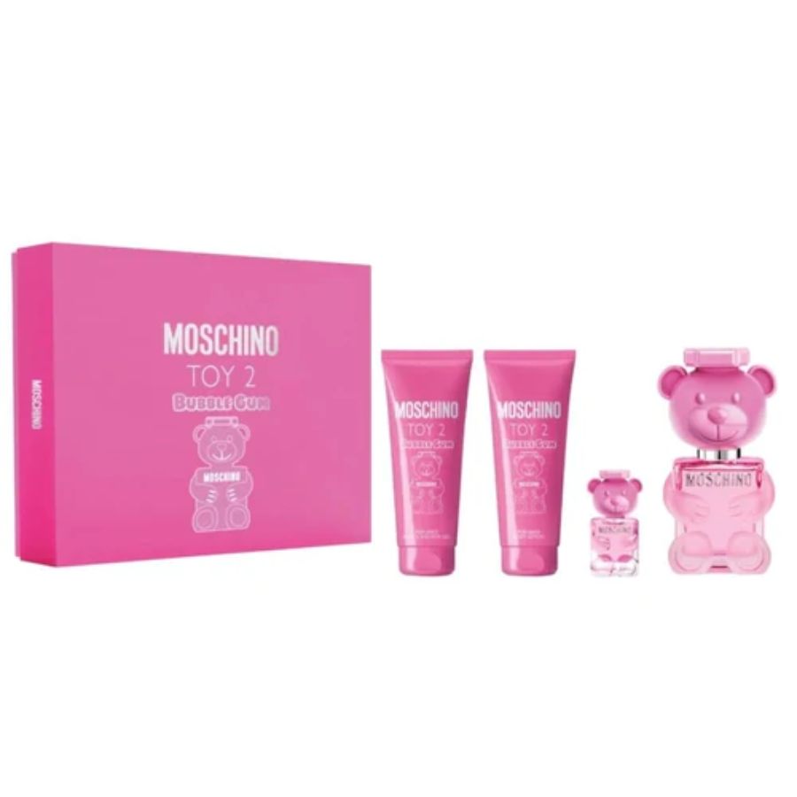 Moschino Toy 2 Bubble Gum women EDT 4pc gift set pink teddy bottle