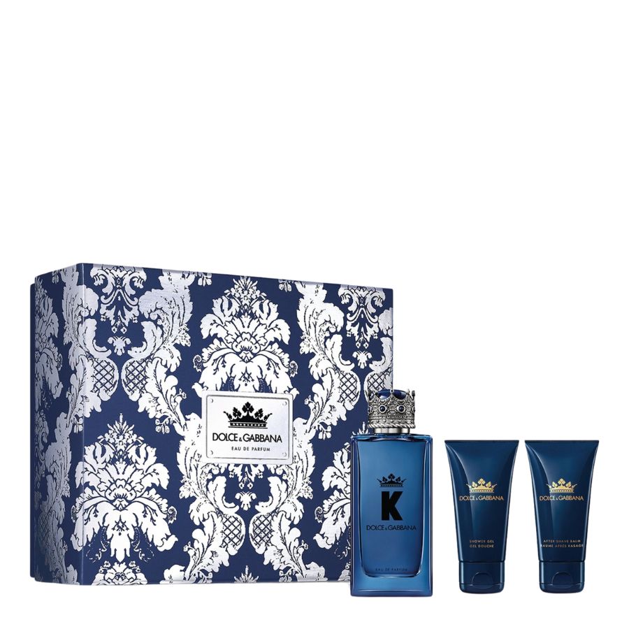 K Dolce & Gabbana men’s EDP gift set 3.4 oz blue bottle