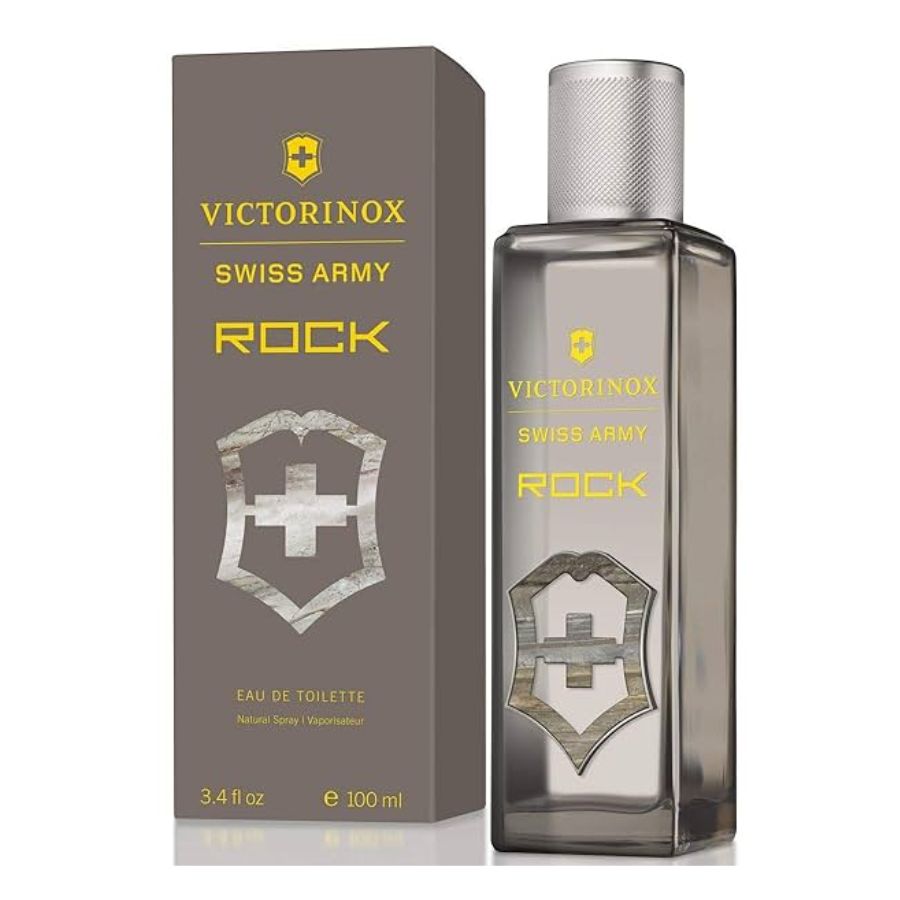 Swiss Army Rock EDT para hombre, 3,4 oz, botella cuadrada terrosa