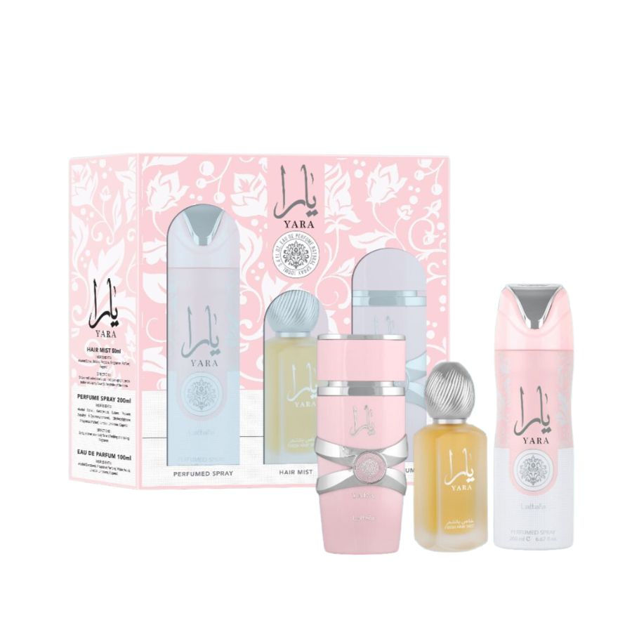 Lattafa Yara women’s 3.4 oz EDP three-piece gift set