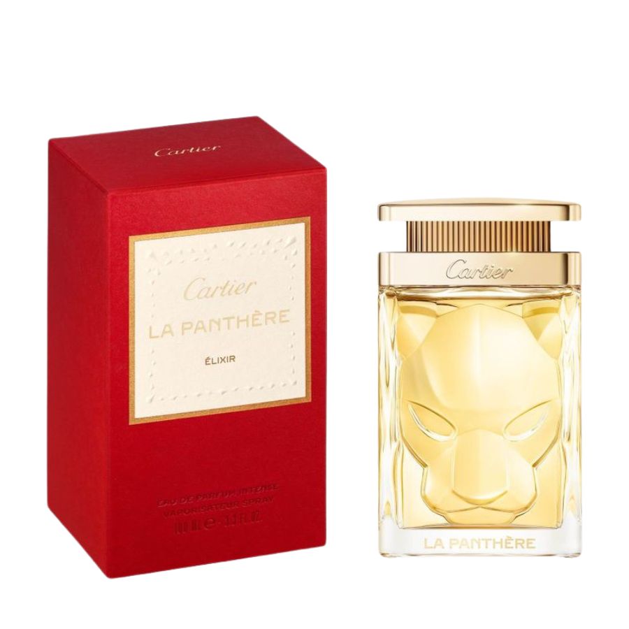 Cartier La Panthère Élixir 3.4 oz women’s EDP, sculpted panther bottle