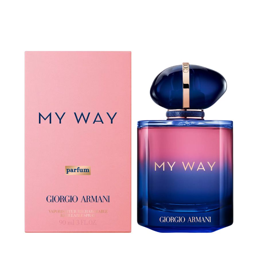 My Way Parfum de Giorgio Armani 3.0 oz perfume de mujer, gorra azul