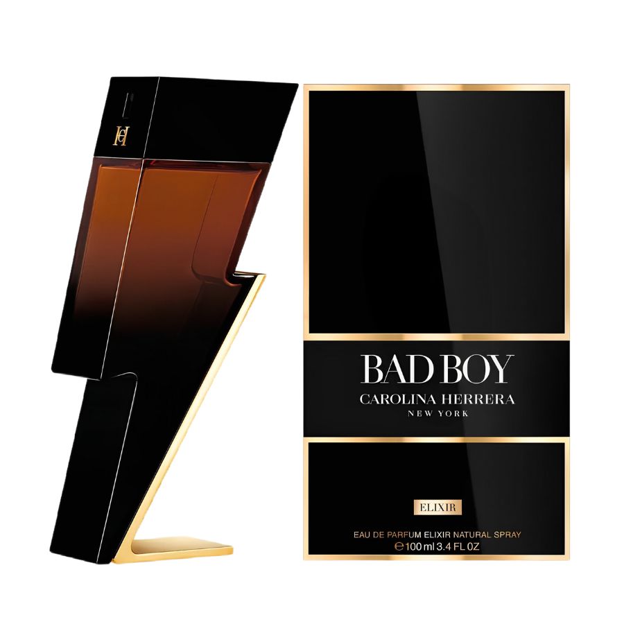 Bad Boy Elixir by Carolina Herrera men’s EDP 3.4 oz brown bolt bottle