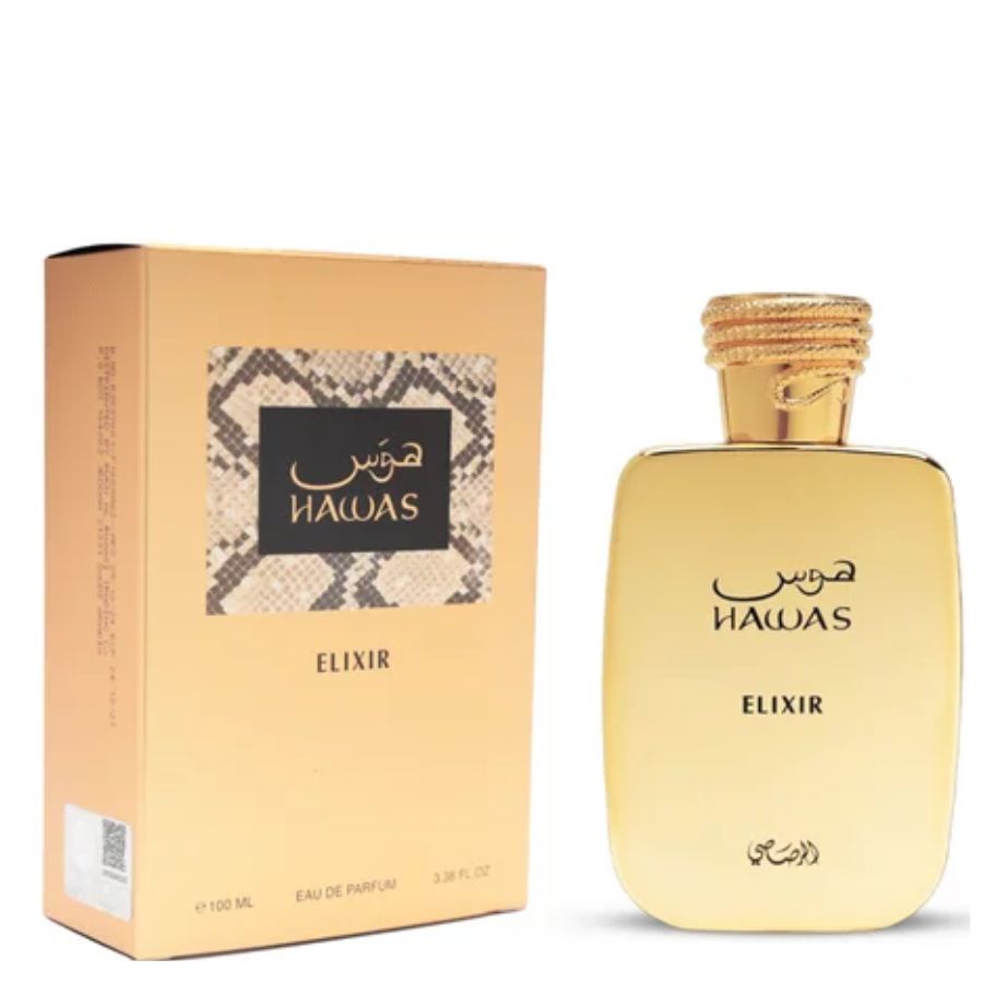Rasasi Hawas Elixir unisex EDP 3.3 oz, gold mirror bottle