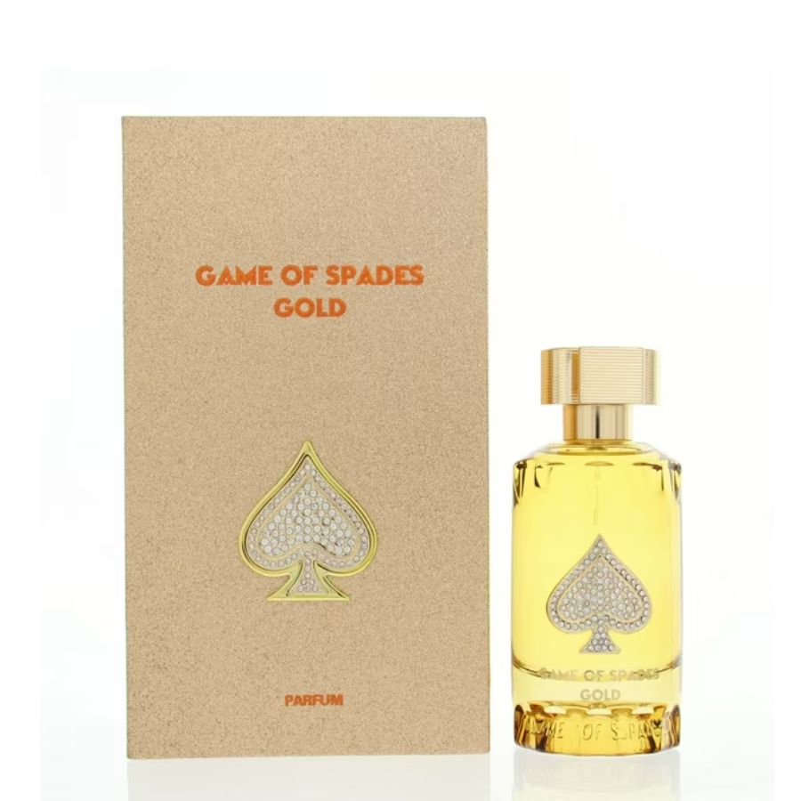 Game Of Spades Gold Parfum 3.4 oz gold bottle
