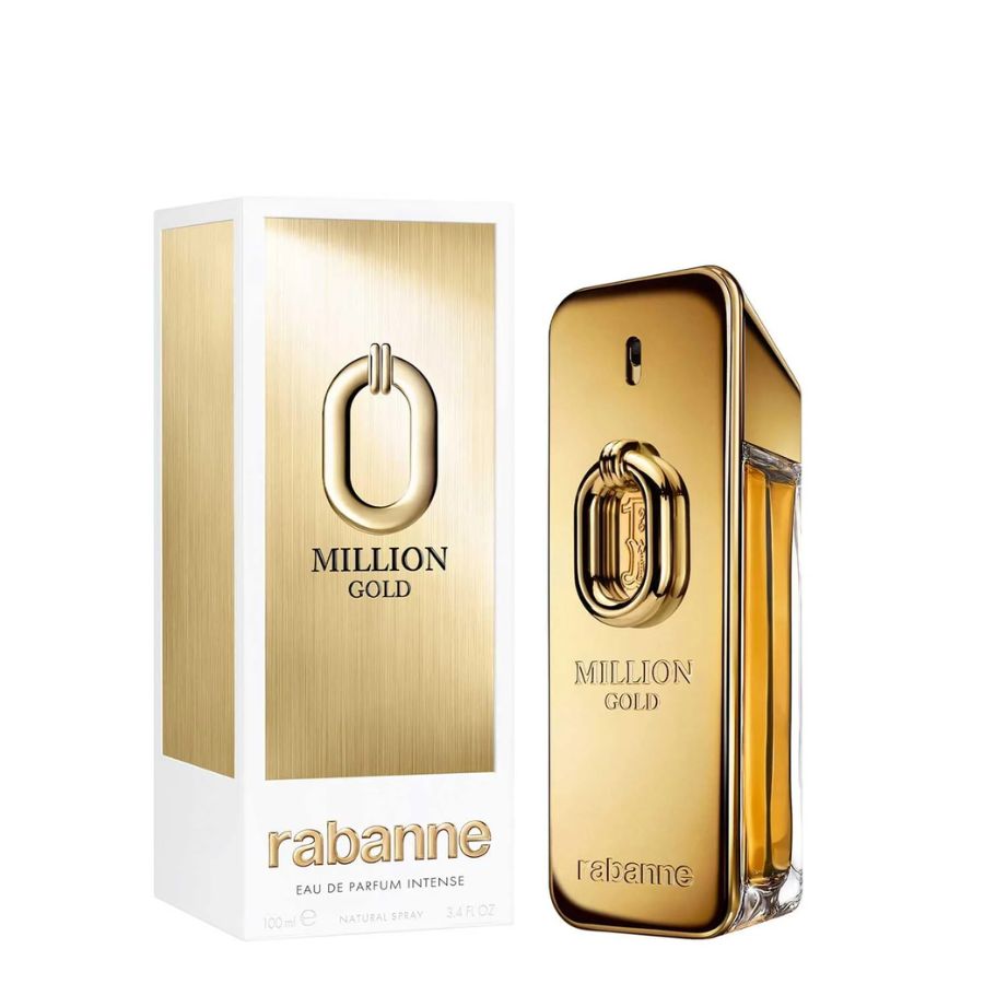 1 Million Gold Intense EDP, perfume para hombre de 3,4 oz, botella de lingotes de oro