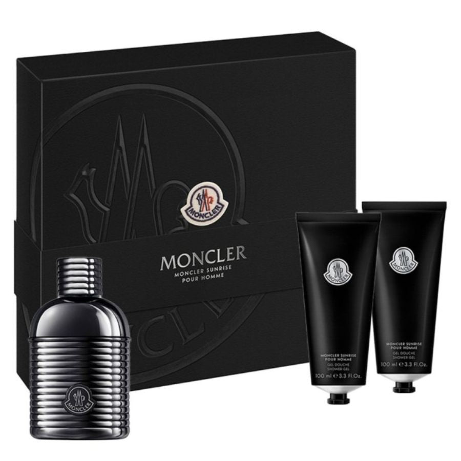 Moncler Sunrise Pour Homme men’s EDP 3-pc gift set, gun-metal bottle