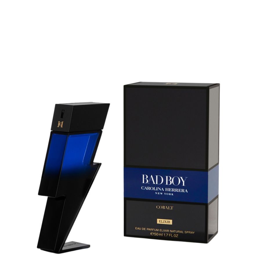 Carolina Herrera Bad Boy Cobalt Elixir EDP 1.7 oz, blue-black bolt