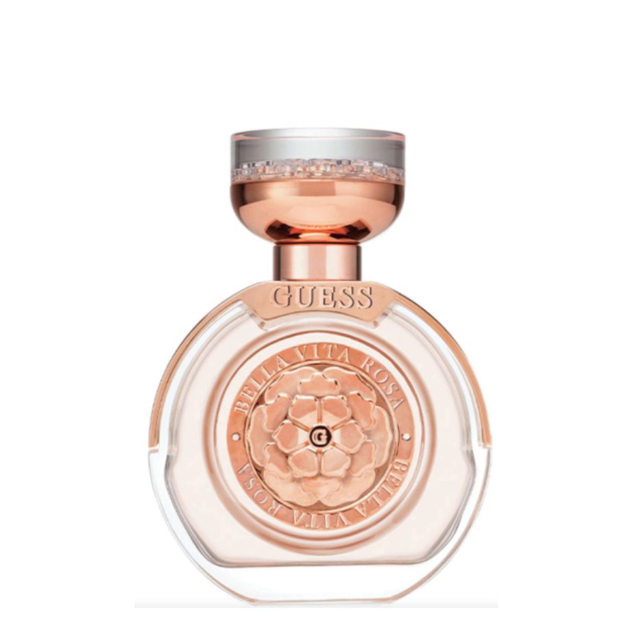 Probador de perfume Guess Bella Vita Rosa EDT, 3,4 oz, frasco con medallón de oro rosa