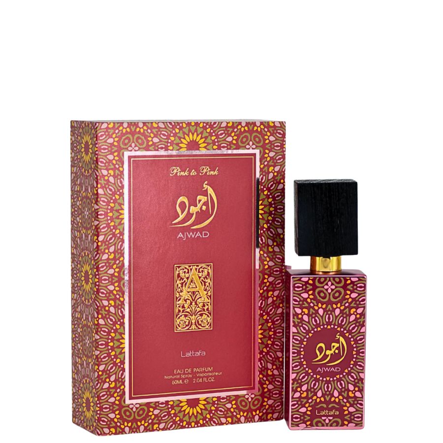 Ajwad Pink To Pink de Lattafa EDP, 2.0 oz, botella rosa