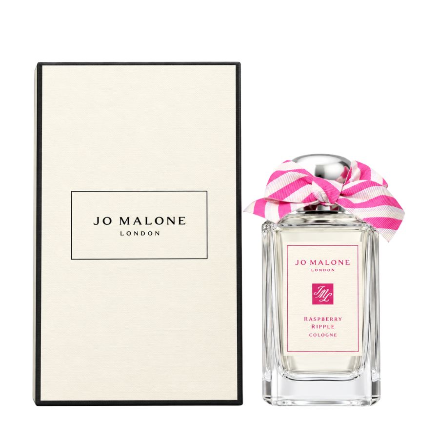 Jo Malone Raspberry Ripple 3.4 oz cologne with pink-striped ribbon