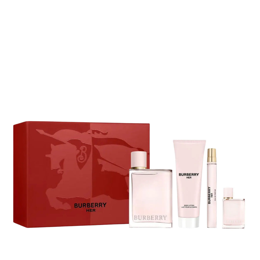 Her by Burberry for Women 3.4 oz EDP 4pc Gift Set (BL+5ml + 10 ml)