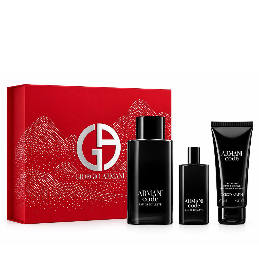 Armani Code by Giorgio Armani for Men 4.2 oz EDT 3pc Gift Set (0.5  + Shower Gel)