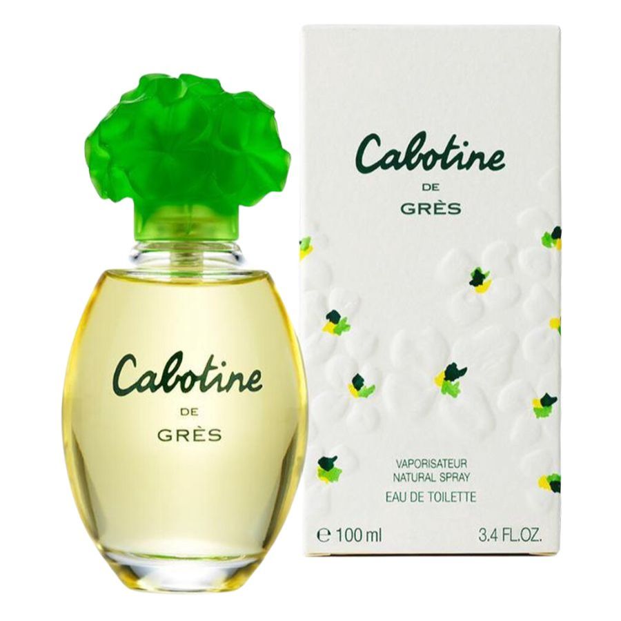 Cabotine by Gres for Women 3.4 oz EDT Spray with green floral cap