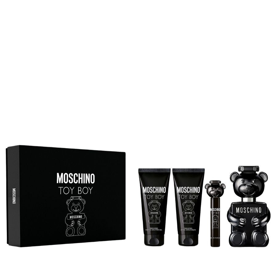 Moschino Toy Boy men’s EDP 4-piece gift set, 3.4 oz black teddy bottle