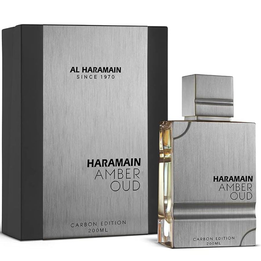 EDP ​​para hombre Amber Oud Carbon Edition, 6,7 oz, botella con apariencia de carbono