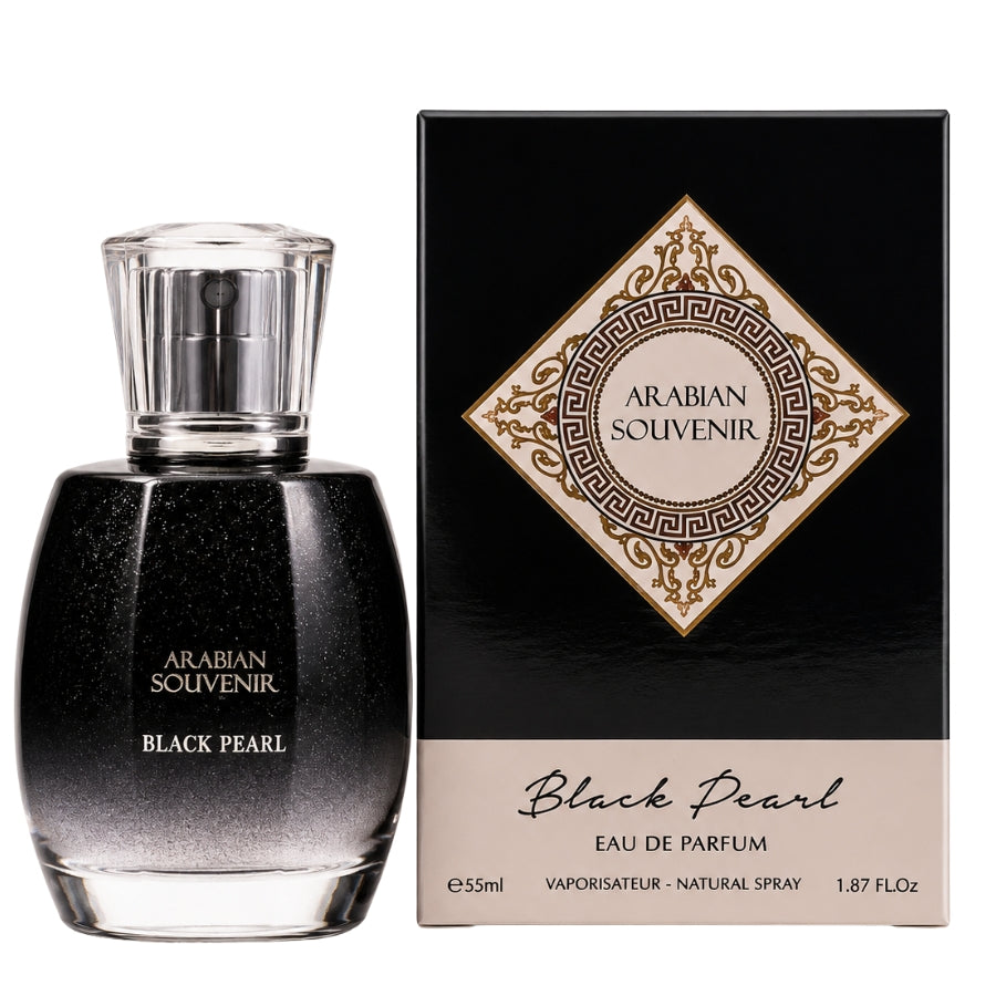 Black Pearl Arabian Souvenir women’s perfume in black 55ml bottle
