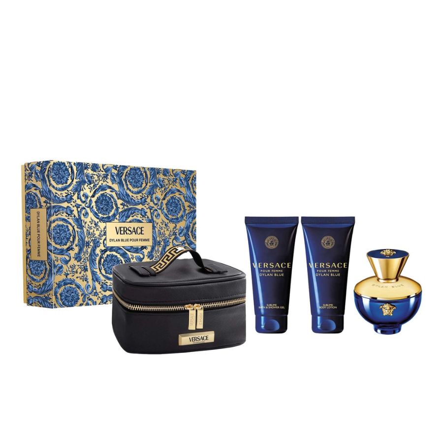 Versace Dylan Blue Pour Femme EDP 3.4 oz 4-piece gift set, blue