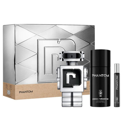 Phantom by Paco Rabanne for Men 3.4 oz EDT 3pc Gift Set