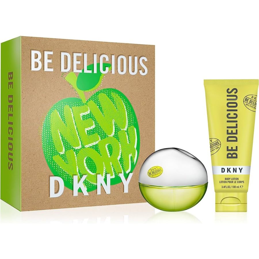 DKNY Be Delicious de Donna Karan para mujer, 3,4 oz EDP, juego de regalo de 2 piezas - PLA